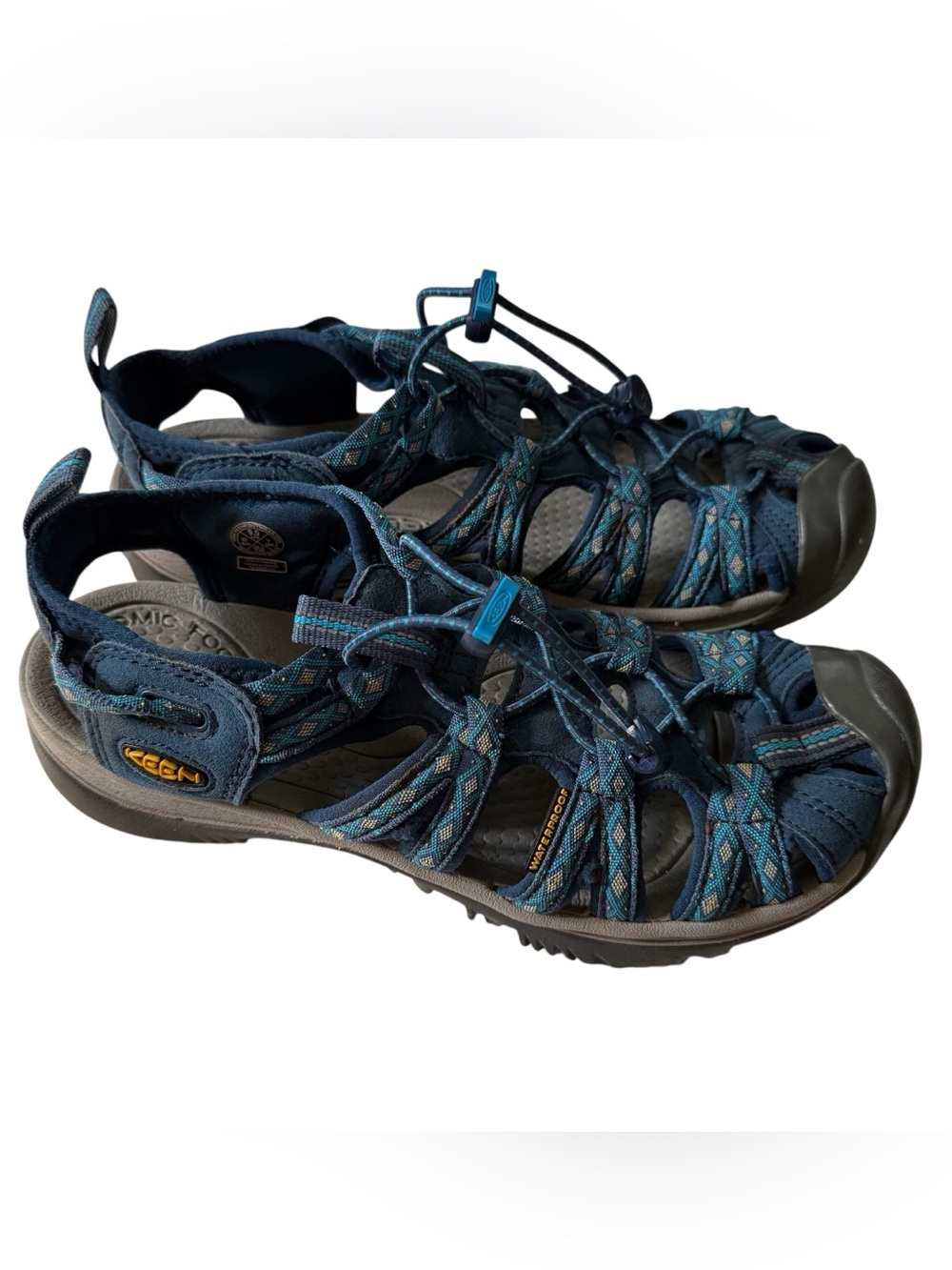 Keen Whisper Sport Sandals Women's Blue Nylon Closed Toe - US 9.5 Outdoor Hiking